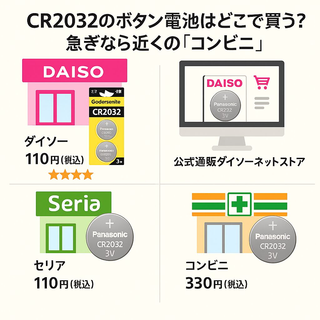 CR2032のボタン電池はどこで買う?