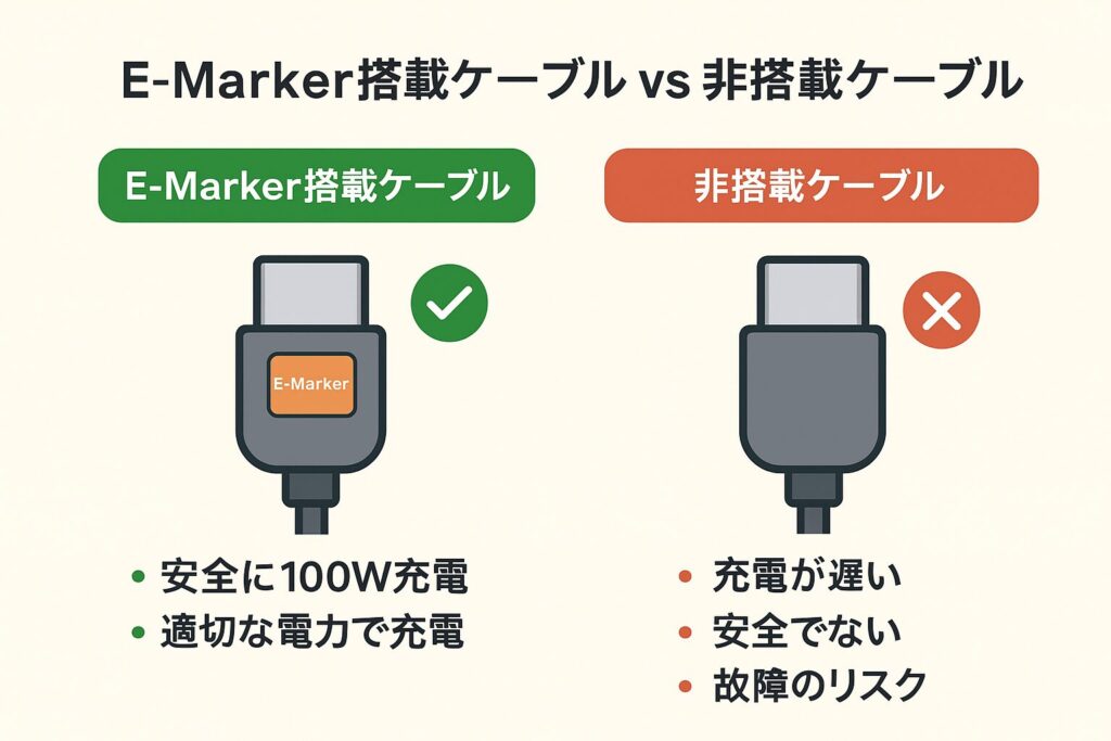 E-Marker搭載ケーブル vs 非搭載ケーブルの違い
