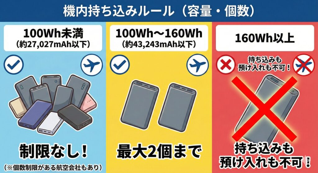 モバイルバッテリーを飛行機に持ち込む正しい方法