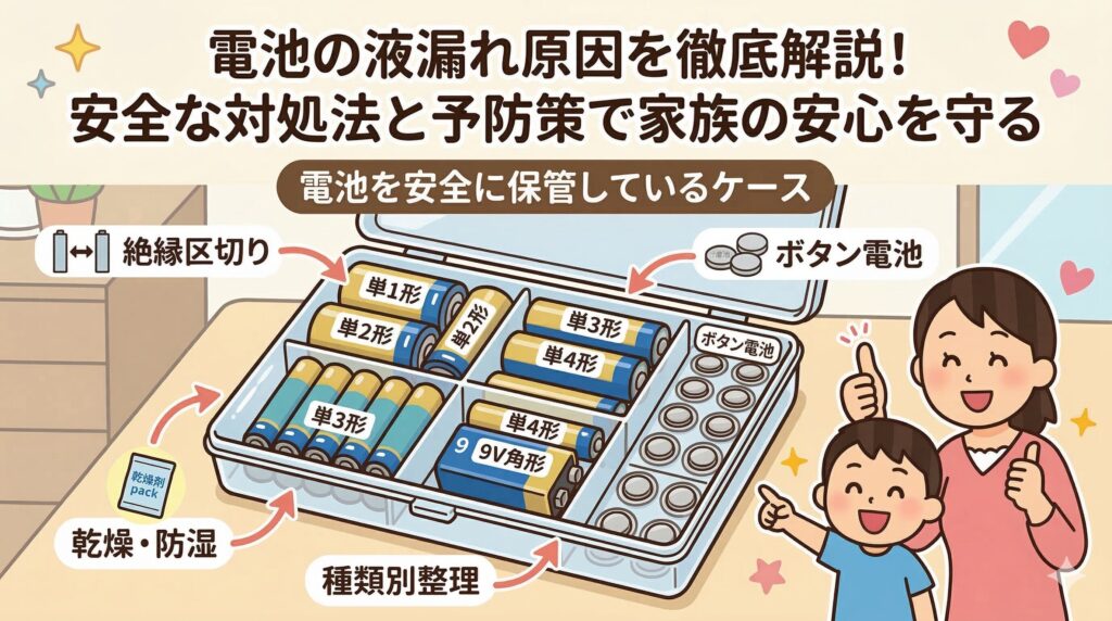 電池を安全に保管しているケースの画像